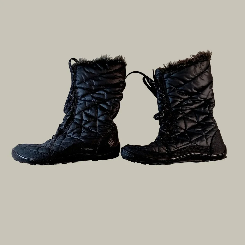 Columbia Minx Mid II Omni-Heat Black Waterproof Winter Boots YL5164-010 Womens 8